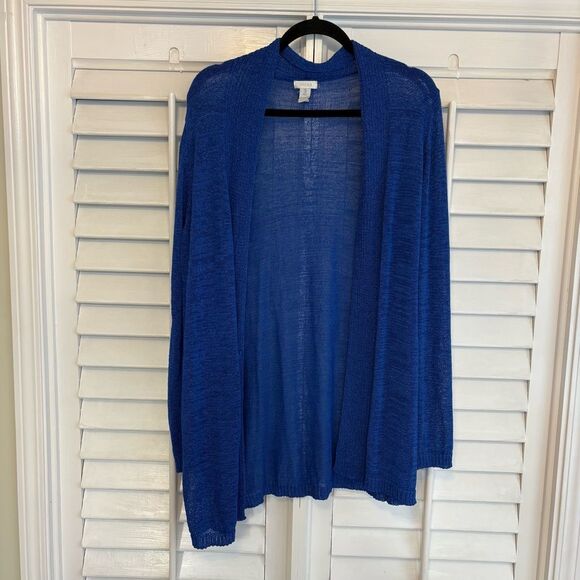 Chicos Blue Open Knit Cardigan Size 3 (Size XL 16/18) - Picture 1 of 8